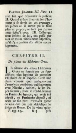 Chapitre II. Du silence des Historiens grecs.
