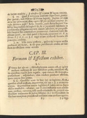 Cap. III. Formam & Effectum exhibet.