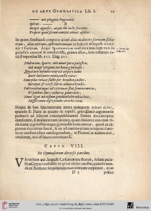 Caput. VIII.: De Gymnasiorum diversis partibus