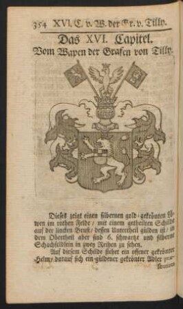 Das XVI. Capitel. Vom Wapen der Grafen von Tilly