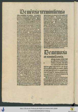 Liber de memoria et reminiscentia.