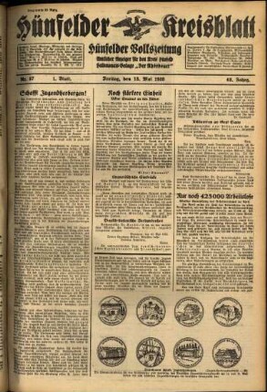 Erste Ausgabe vom Freitag, den 13. Mai 1938.
