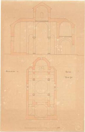 Klumpp, Karl F. A.; Syriani; Klosterkirche - Grundriss, Schnitt