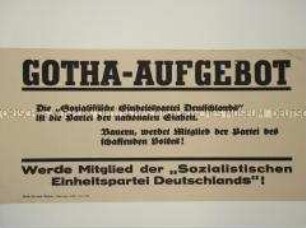 Maueranschlag mit Mitgliederwerbung der SED