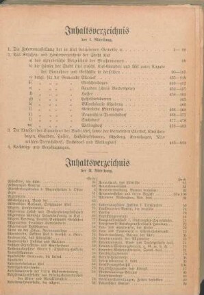 Inhaltsverzeichnis der II. Abteilung.