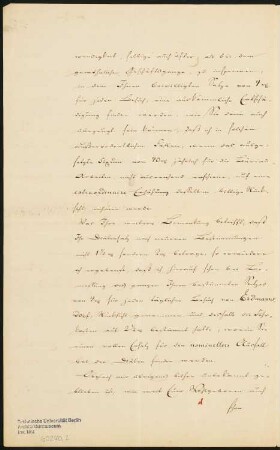 Schriftstück an den Königlichen Bau Inspector Salzenberg in Hirschberg vom 6. Oktober 1849: Schreiben von Massow an Salzenberg, zusammenhängende Blätter Inv.Nr. 60240,1-3