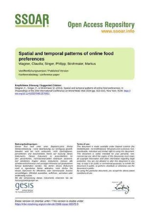 Spatial and temporal patterns of online food preferences