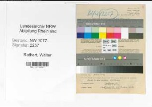 Entnazifizierung Walter Rathert , geb. 16.12.1917 ()