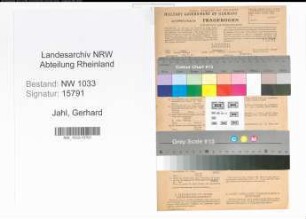 Entnazifizierung Gerhard Jahl , geb. 19.07.1917 (Elektromechaniker)