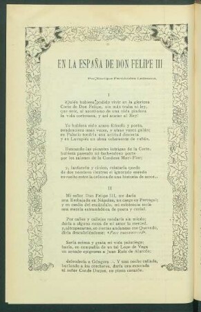 En la España de Don Felipe III