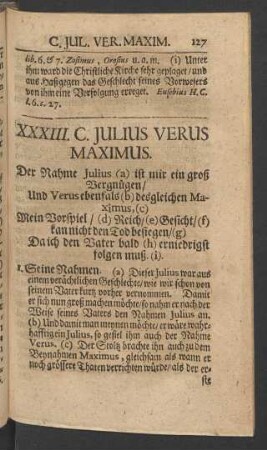 XXXIII. C. Iulius Verus Maximus.
