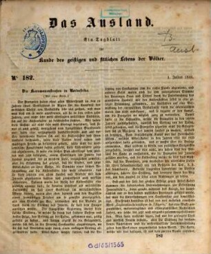 Das Ausland : Wochenschrift für Erd- und Völkerkunde. 19, 2. 1846