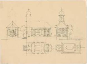 Döllgast, Hans; Possenheim; Evangelische Pfarrkirche - Grundrisse; Schnitte
