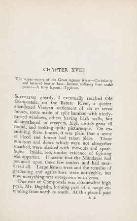 Chapter XVIII. The upper waters of the Great Agusan River. - ...