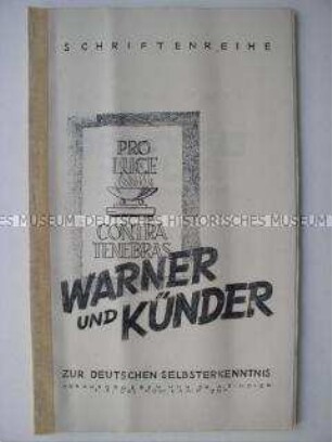 Hektografierte Schrift "Warner und Künder" aus dem britischen Kriegsgefangenenlager 307 zu politisch-philosophischen Problemen