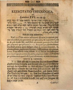 Exercitatio Theologica De Ingressu Summi Pontificis In Sanctum Sanctorum, ad Levitici XVI. 11, 12, 13
