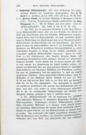 456-457 [Rezension] Krose, Hermann A., Katholische Missionsstatistik