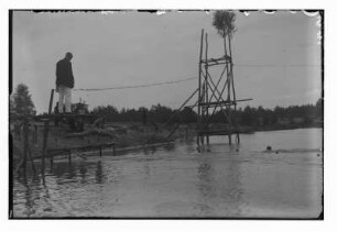 Erikasee? Uferpartie mit Sprungturm : Lauta (Niederlausitz)? Erikasee? Uferpartie mit Sprungturm