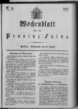 Nr. 34, Ausgabe vom 22. August 1863