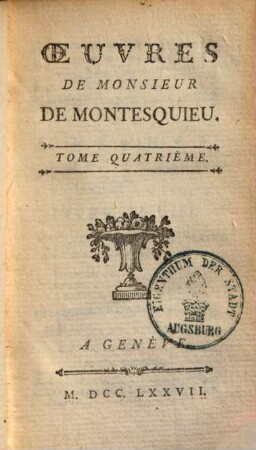 De l'esprit des loix, 4