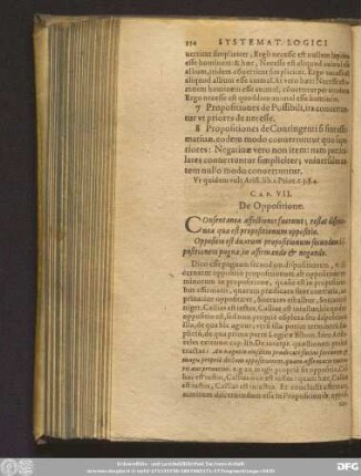 Cap. VII. De Oppositione.