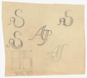 Monogrammstudien : Studien zu den Initialen A S, A P