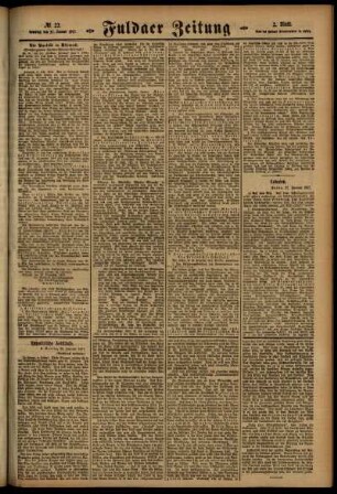 Zweite Ausgabe vom Samstag, den 27. Januar 1917.