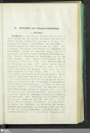 IV. Bibliothek und Lehrmittelsammlung