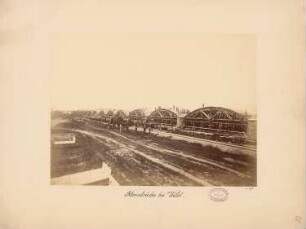 Venlo-Hamburger Eisenbahn. Rheinbrücke, Wesel: Errichtung der Vorlandbrücke