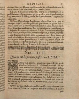 Sectio II. Quibus modis probari possit dari DEUM?