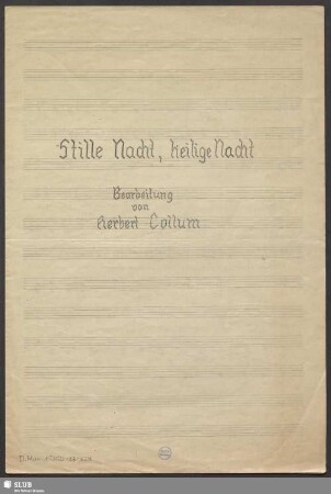 Stille Nacht heilige Nacht - D.Mus.15350-ZZ-624 : Coro : C
