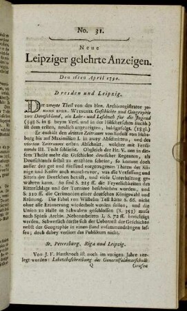 No. 31. Den 16ten April 1790.