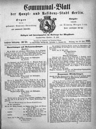1865,30: No. 30, 23. Juli 1865