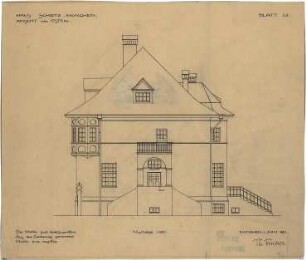 Fischer, Theodor; München - Laim; Haus Schätz - Ostseite (Ansicht)
