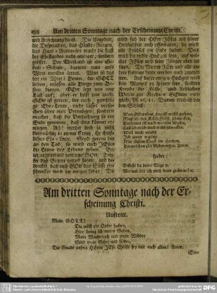 Am dritten Sonntage nach der Erscheinung Christi