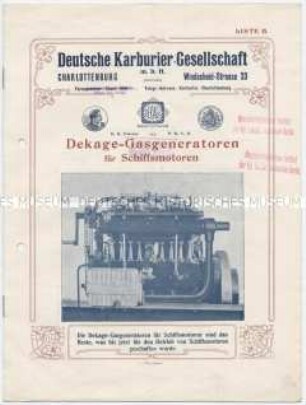 Dekage-Gasgeneratoren für Schiffsmotoren