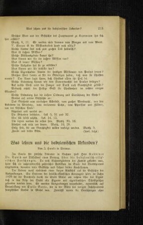 Was lehren uns die babylonischen Urkunden?