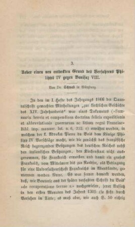232-237 Ueber einen neuentdeckten Grund des Verfahrens Philipps IV. gegen Bonifaz VIII.