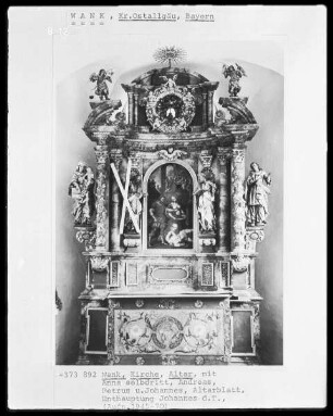Altar mit Anna selbdritt, Andreas, Petrus und Johannes, Altarblatt: Enthauptung Johannes des Täufers