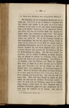 1. Von der Einheit der religiösen Rede