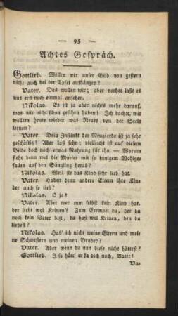 Achtes Gespräch