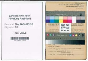 Entnazifizierung Julius Titze , geb. 04.06.1915 (Verw.Angestellter)