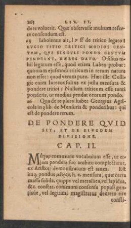 De Pondere Quid Sit, Et De Eiusdem Divisione. Cap. II.