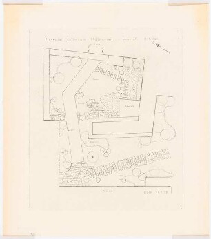 Garten am Provinzial-Mutterhaus der Schwestern »Unserer lieben Frau«, Mülhausen: Lageplan Innenhof 1:100