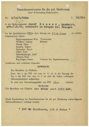 Dinser, Josef