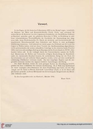 Vorwort (Hans Rott)