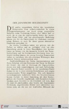 Der japanische Holzschnitt