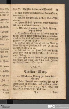 Cap. V. Christen-Ubung.