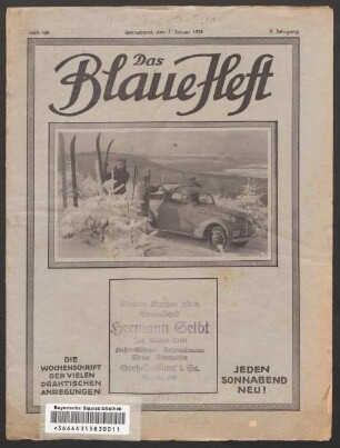 Das blaue Heft : die Wochenschrift der vielen praktischen Anregungen. 9. 1939, 7. Jan. - 28. Okt. = H. 409 - 451