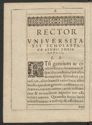 Rector Universitatis Scholasticae Studii Tubingensis